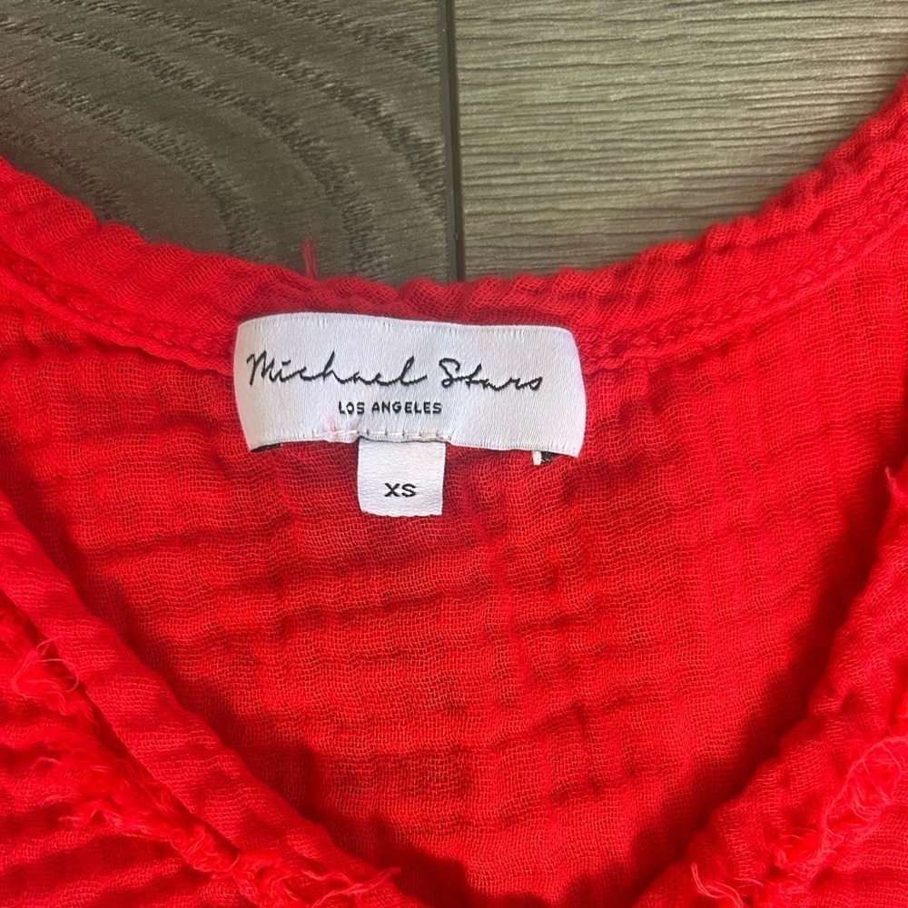 Michael Stars Vivid Red Tank Top Size XS 100% Cotton - Picture 2 of 6